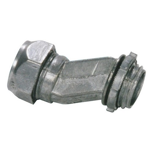 Offset Compression Connectors, EMT to Box-Zinc